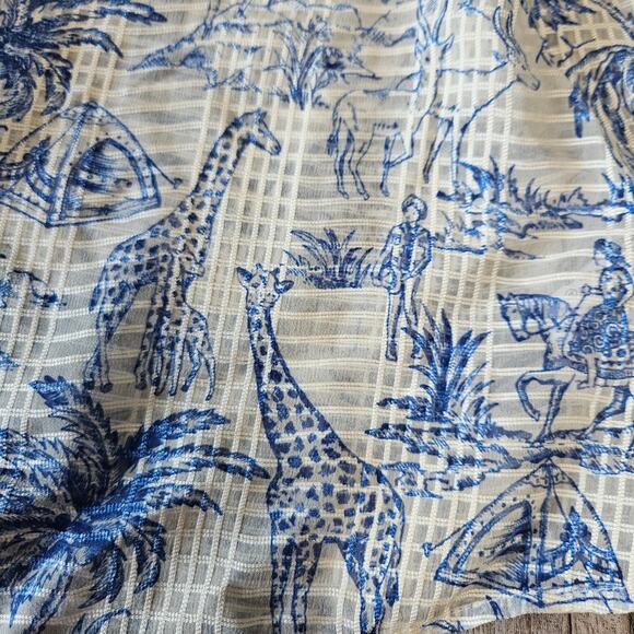 Tory Burch Tessa Silk Blouse Size 6 Safari Animal Printed Top Ivory Far and Away - Picture 8 of 15